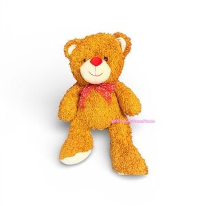 Charming Tan Teddy Bear with Red Accents
